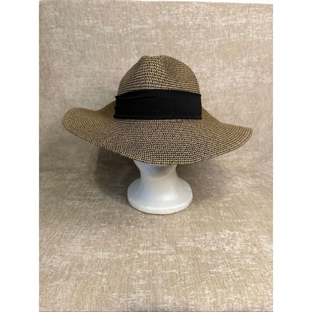 Sun 'N' Sand Headwear Women's Woven Paperbraid Sun Hat Black Brown One Size